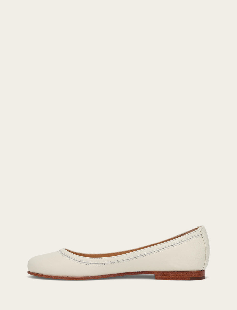 Women's White Carson Ballet Flats - White