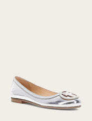 Women's Silver Carson Logo Ballet Flats - Silver
