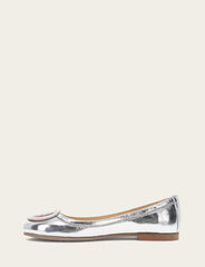 Women's Silver Carson Logo Ballet Flats - Silver