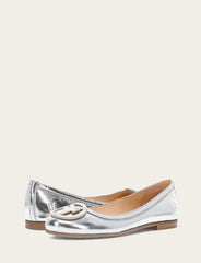 Women's Silver Carson Logo Ballet Flats - Silver