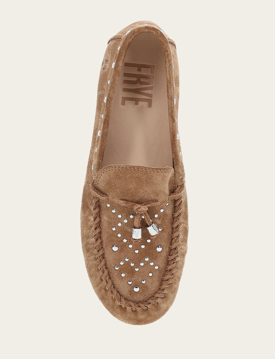 Women's Almond Naya Stud Moc Loafers - Almond