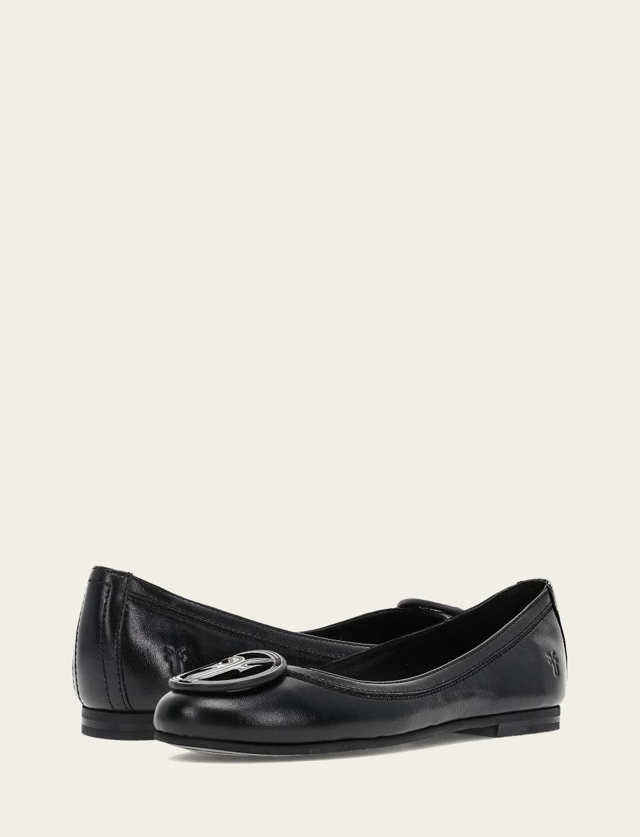 Women's Black Carson Logo Ballet Flats - Black