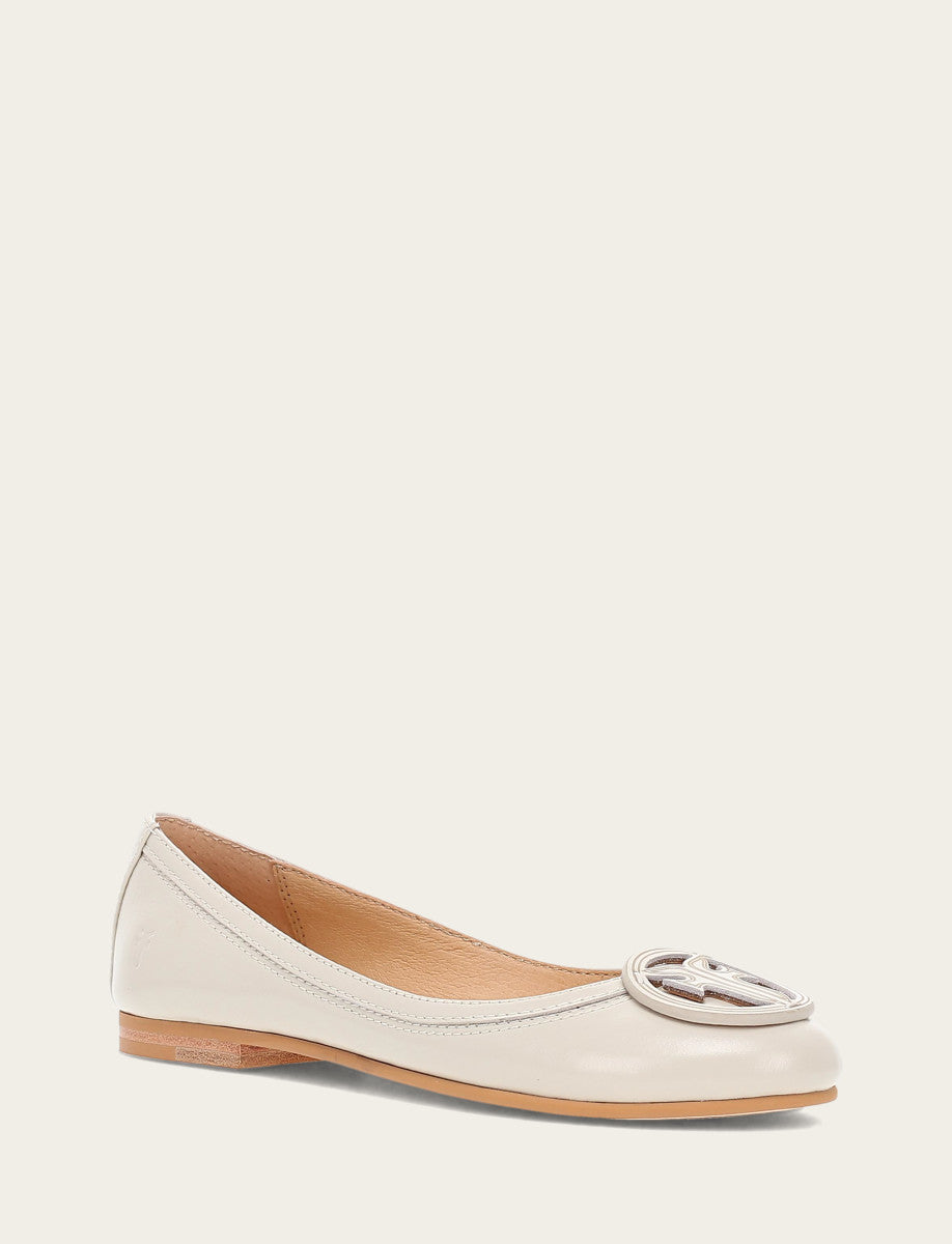 Women's Ivory Carson Logo Ballet Flats - Ivory