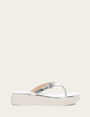 Women's Silver Maya Buckle Thong Sandals - Silver