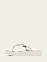 Women's Silver Maya Buckle Thong Sandals - Silver