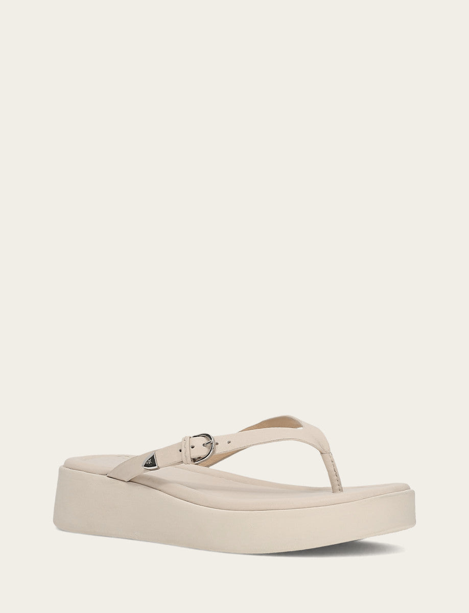 Women's Ivory Maya Buckle Thong Sandals - Ivory