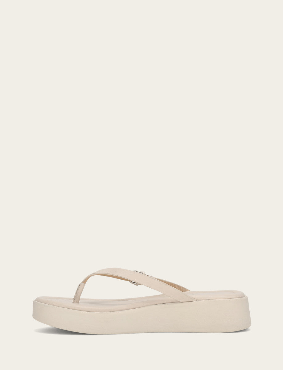 Women's Ivory Maya Buckle Thong Sandals - Ivory