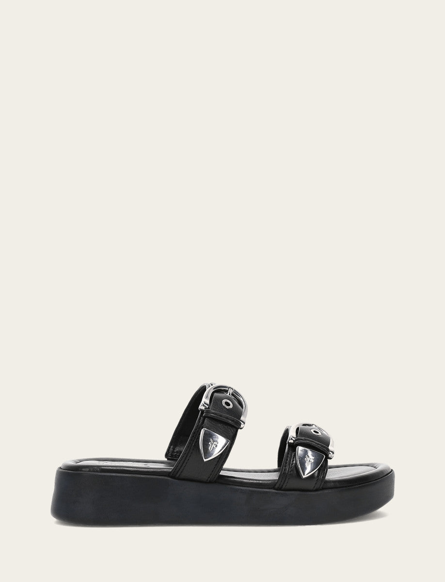 Women's Black Maya Buckle Sandals - Black
