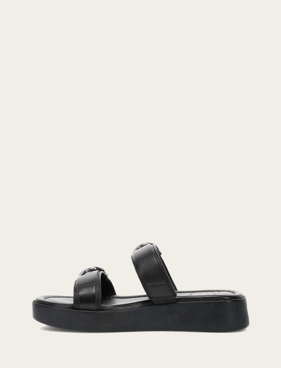 Women's Black Maya Buckle Sandals - Black