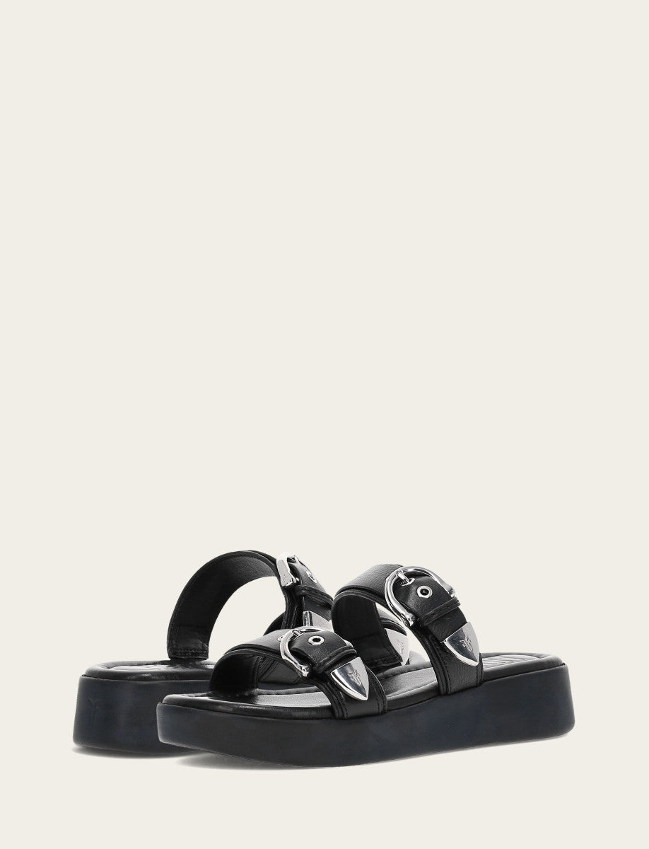 Women's Black Maya Buckle Sandals - Black