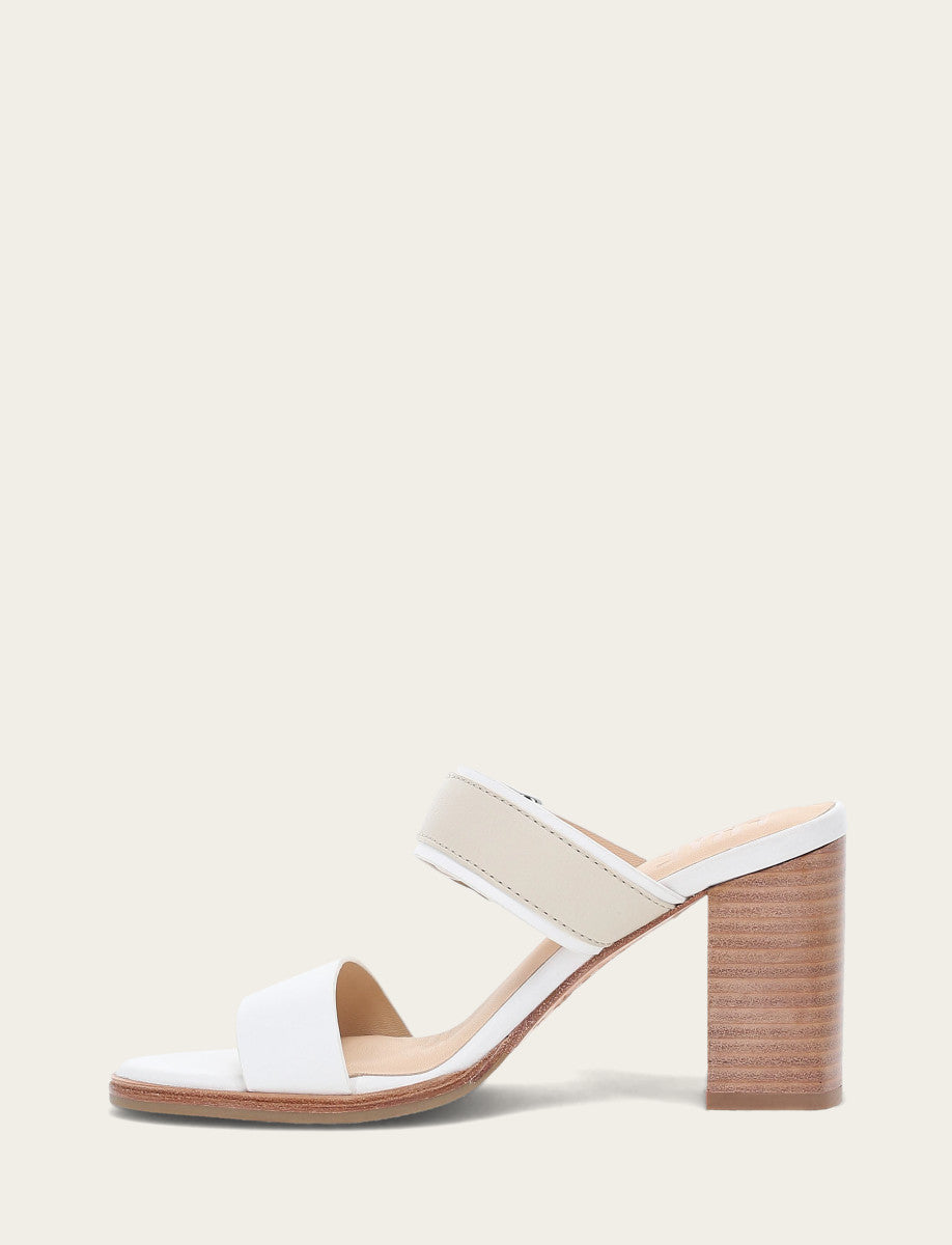 Women's White Ivory Stella Buckle Slide Sandals - White/ivory