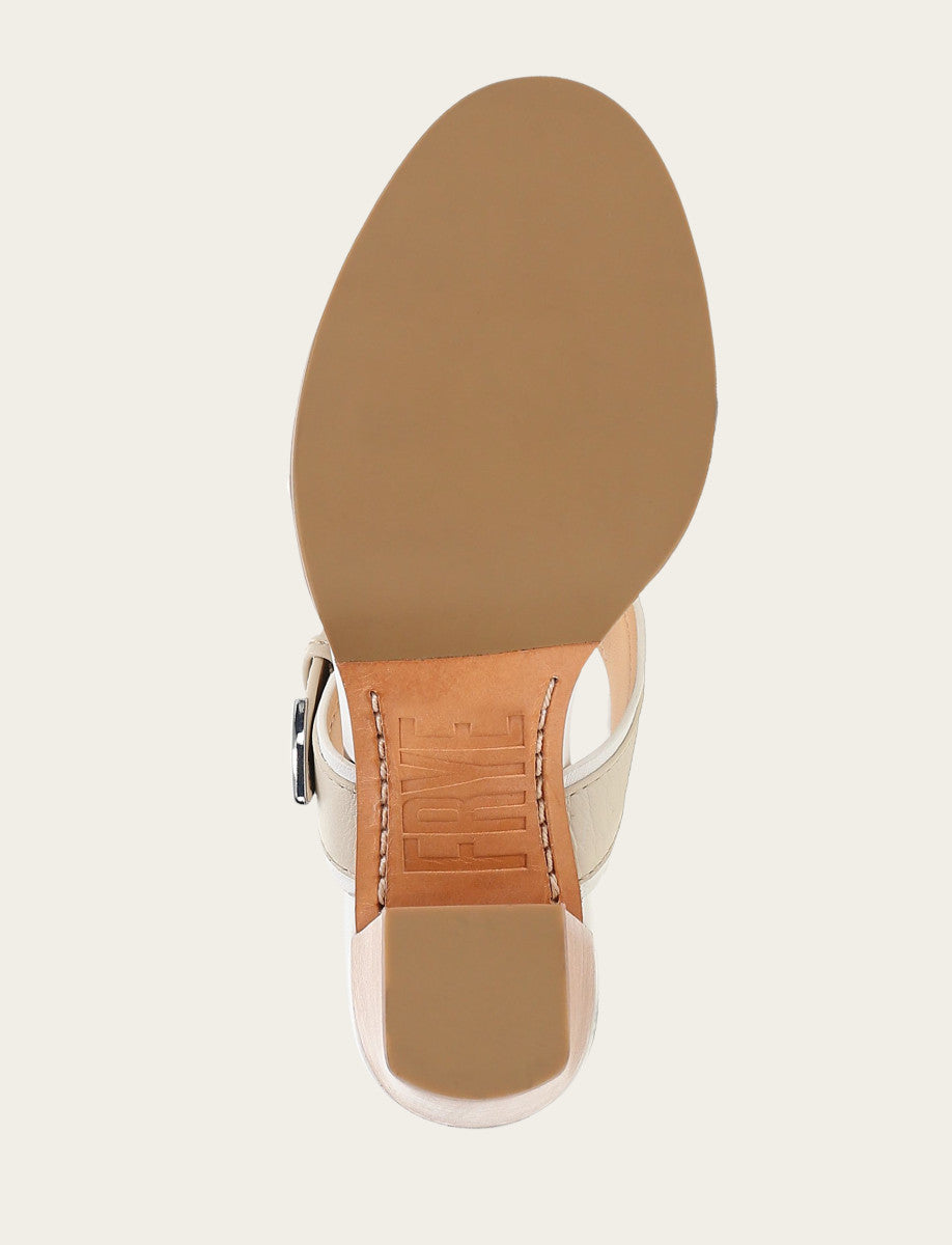 Women's White Ivory Stella Buckle Slide Sandals - White/ivory