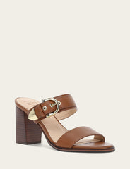 Women's Dark Latte Stella Buckle Slide Sandals - Dark Latte