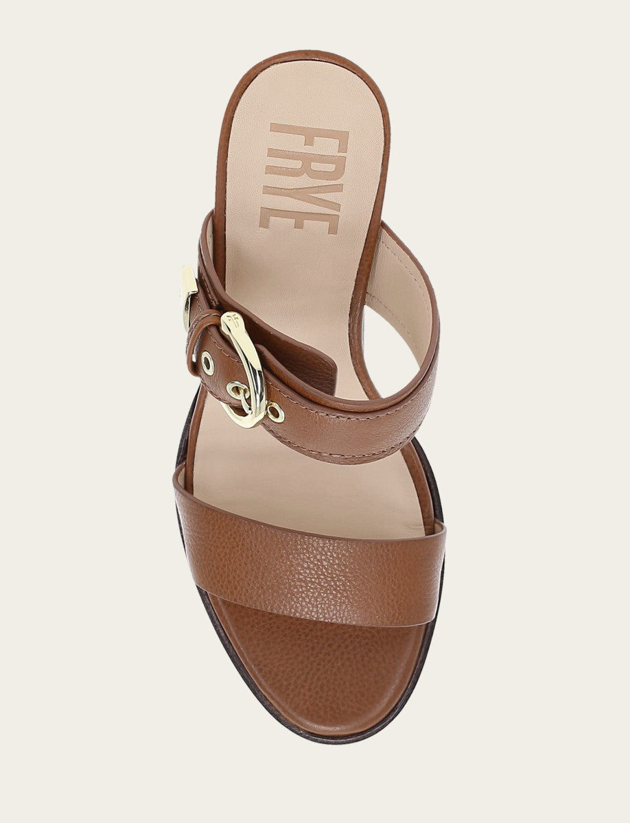 Women's Dark Latte Stella Buckle Slide Sandals - Dark Latte