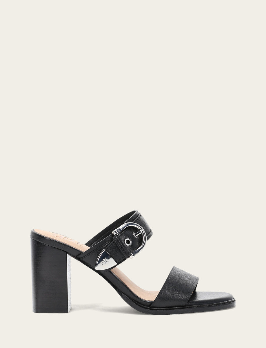 Women's Black Stella Buckle Slide Sandals - Black