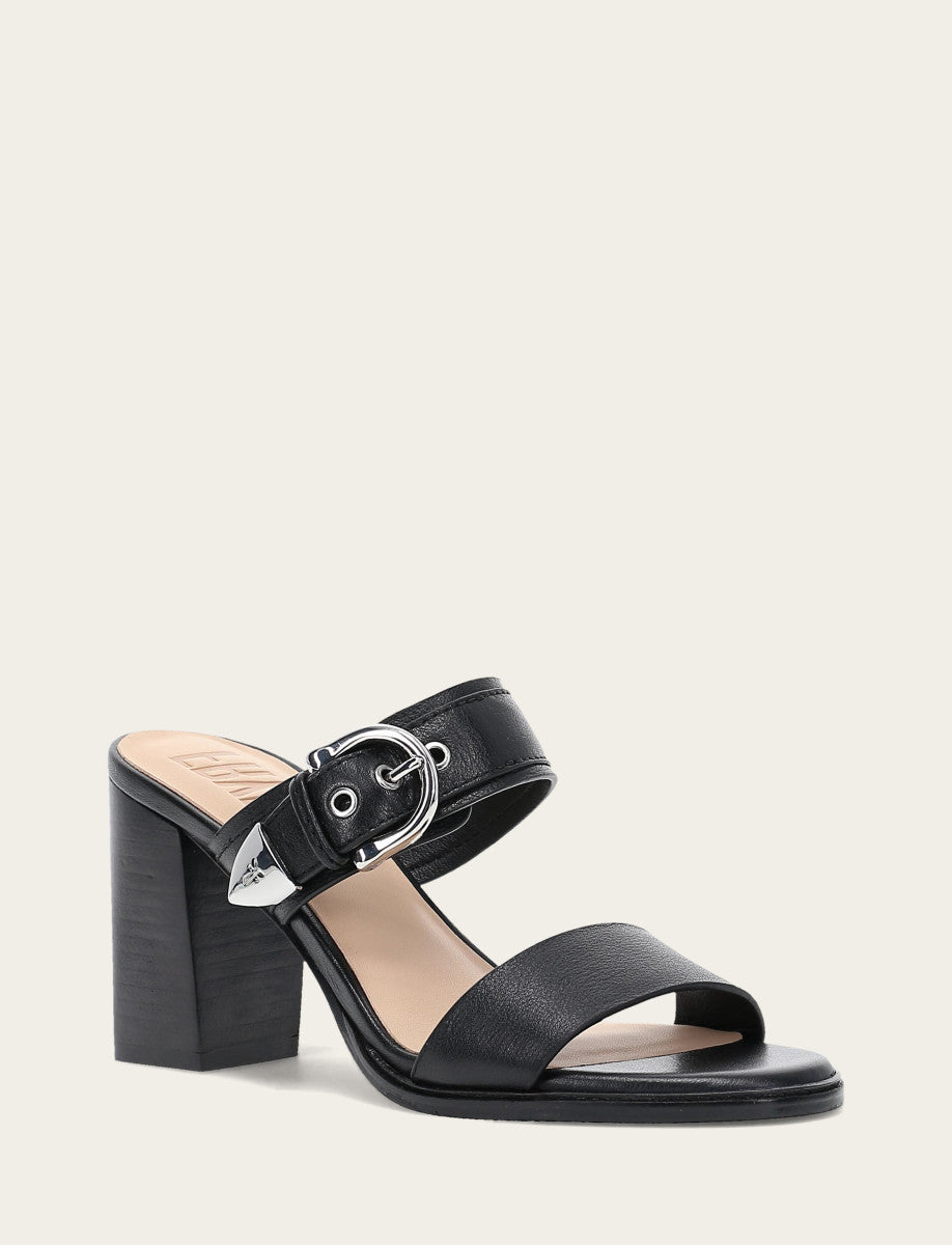 Women's Black Stella Buckle Slide Sandals - Black