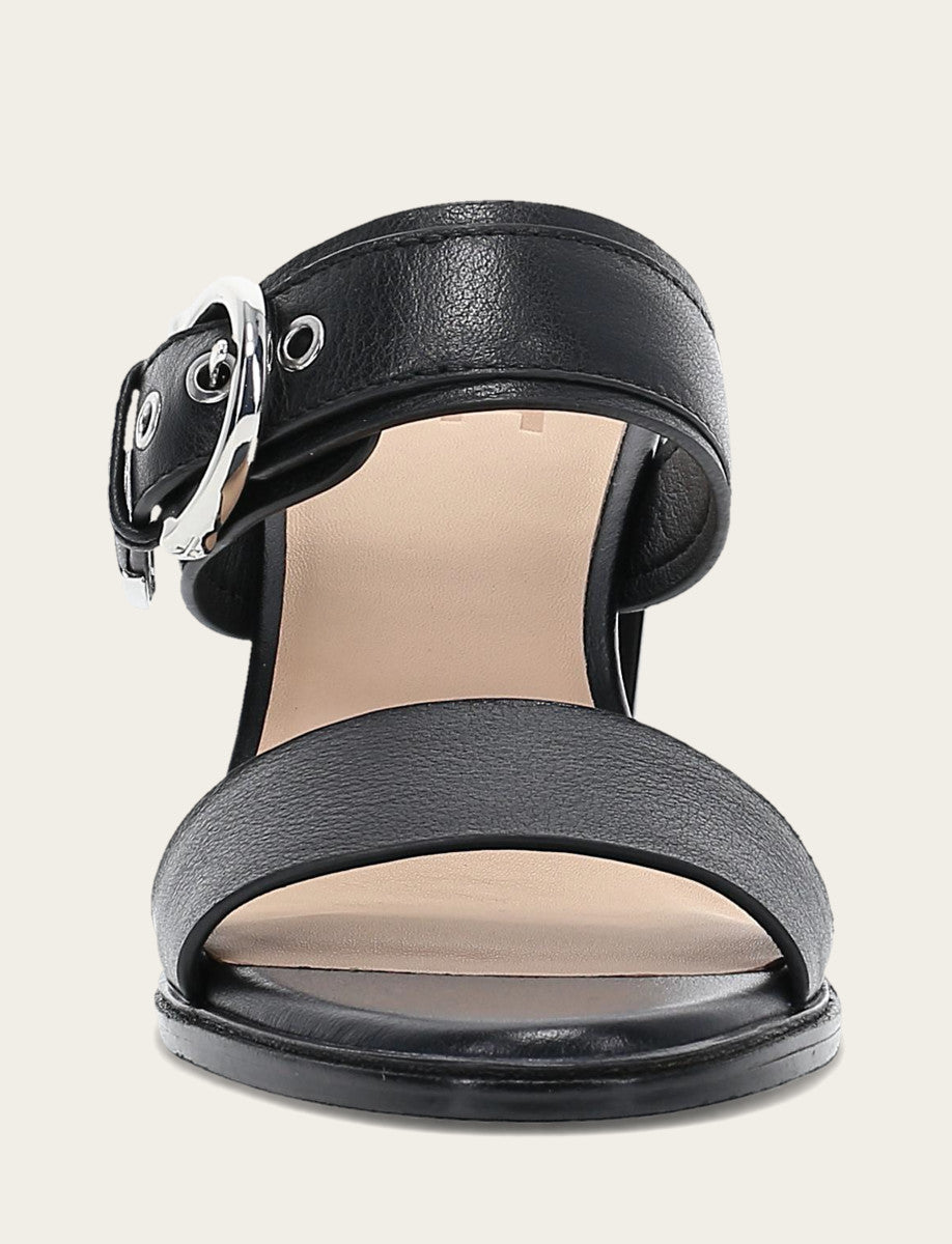Women's Black Stella Buckle Slide Sandals - Black