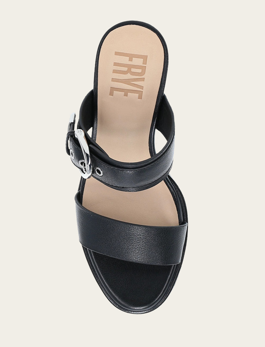 Women's Black Stella Buckle Slide Sandals - Black