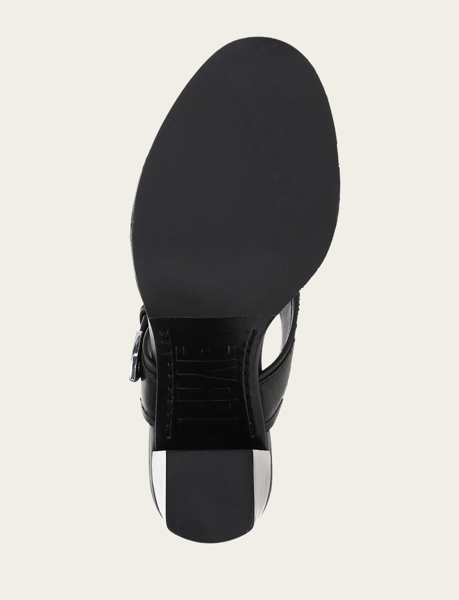 Women's Black Stella Buckle Slide Sandals - Black