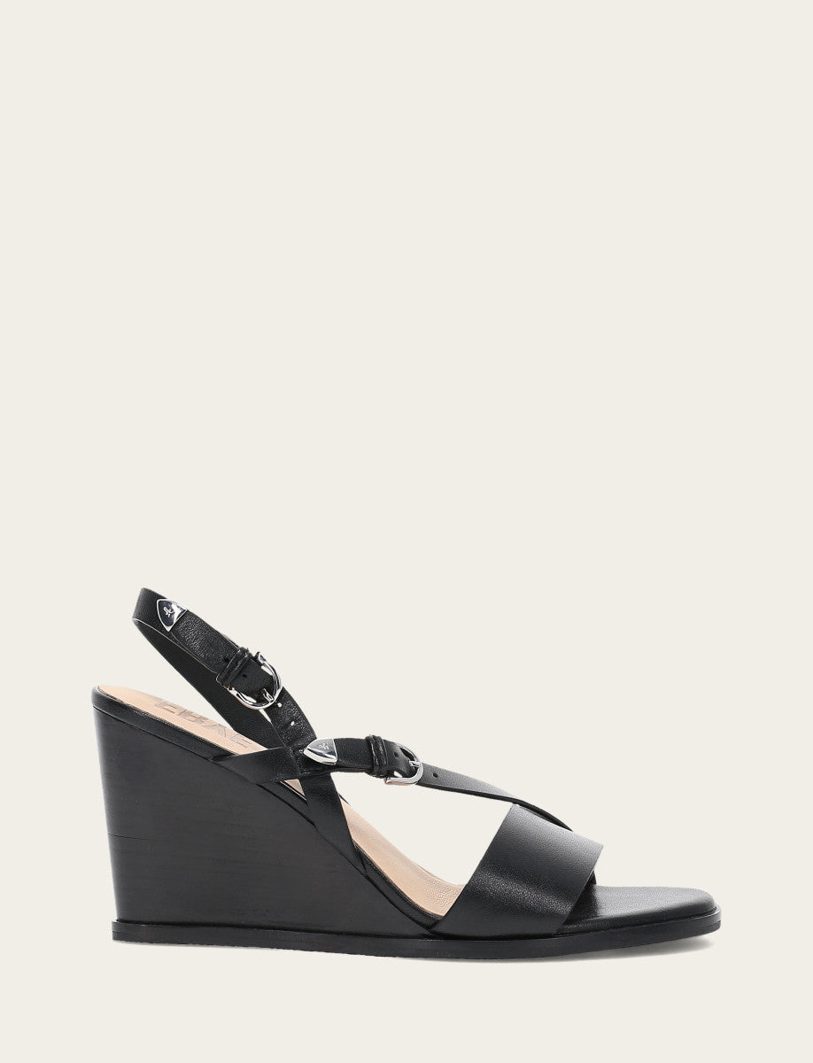 Women's Black Rachel Buckle Sandals - Black