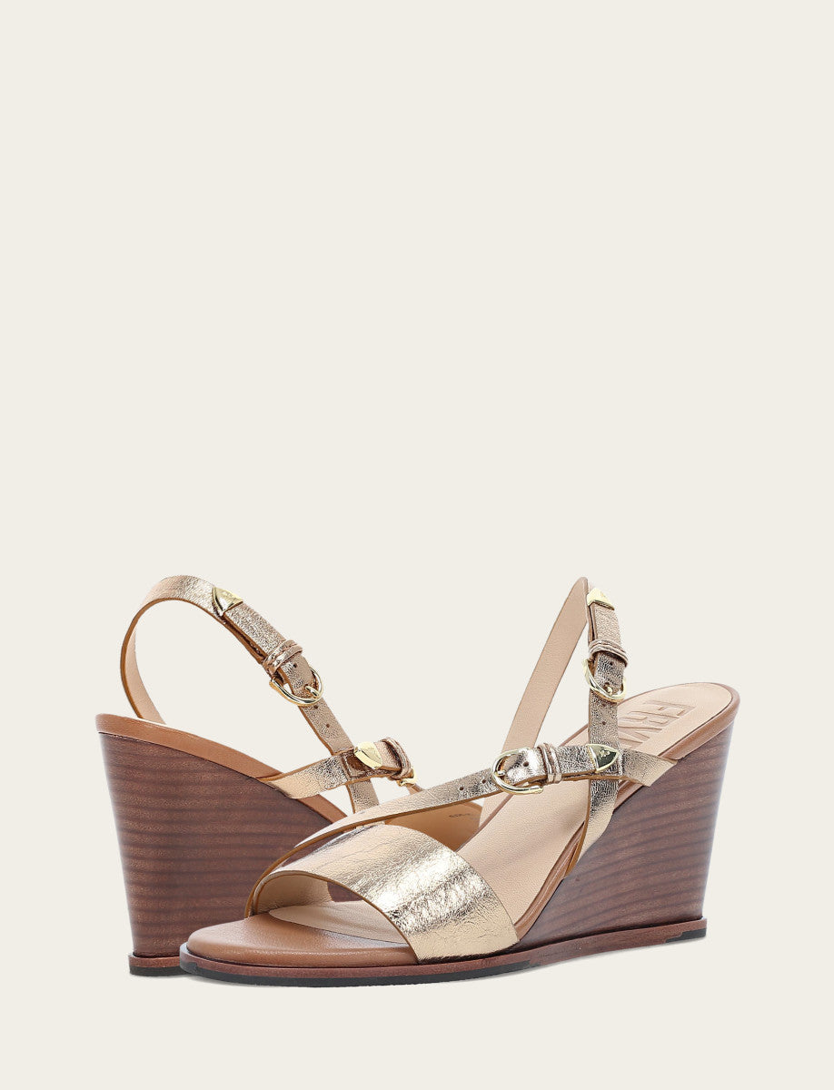 Women's Dark Gold Rachel Buckle Sandals - Dark Gold