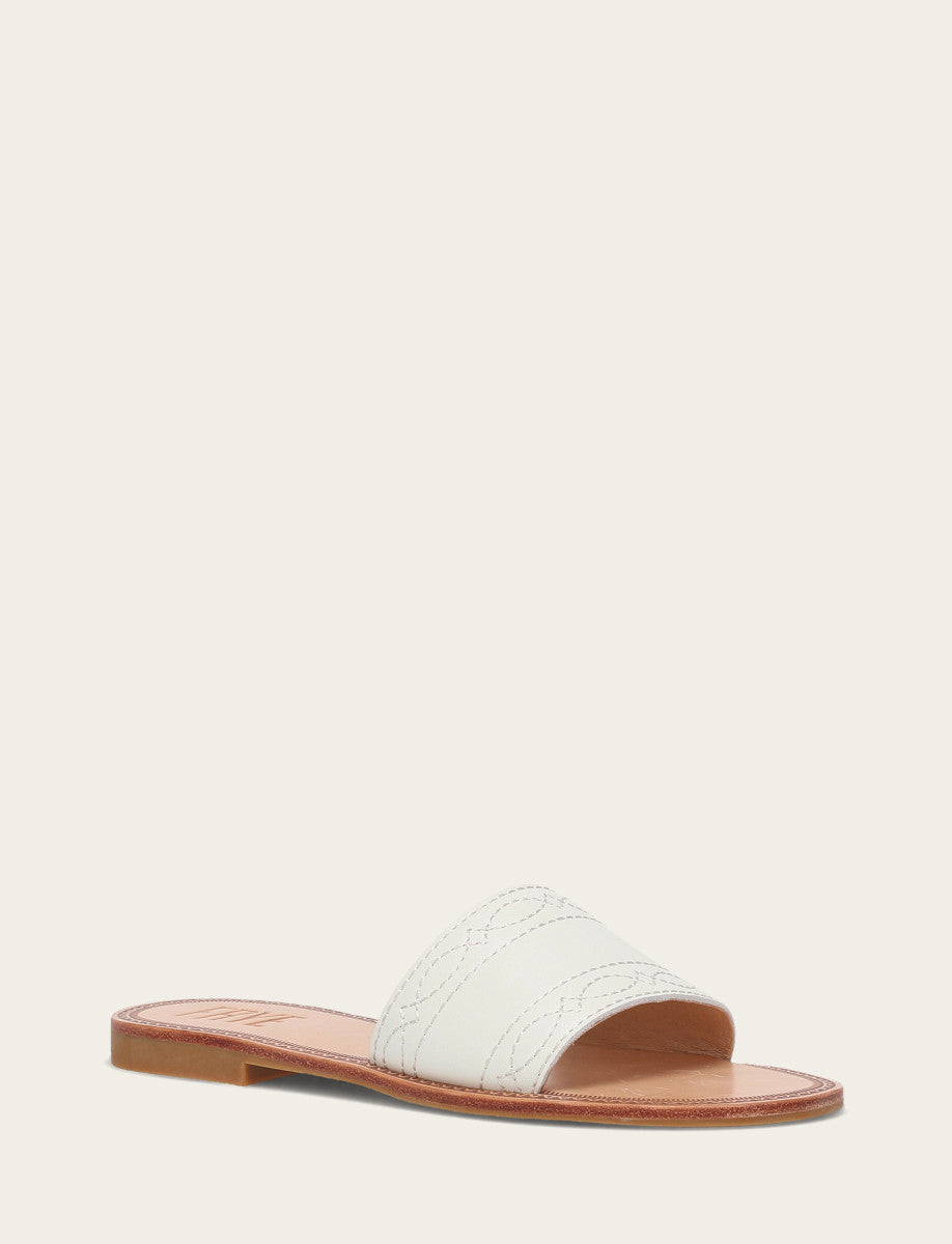 Women's White Ava Woodstock Slide Sandals - White