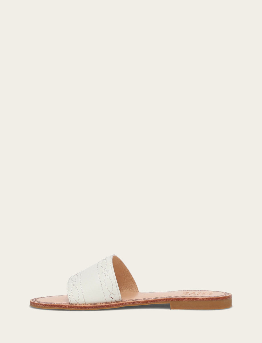 Women's White Ava Woodstock Slide Sandals - White