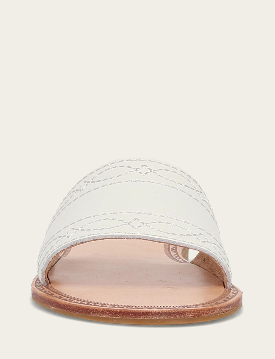 Women's White Ava Woodstock Slide Sandals - White