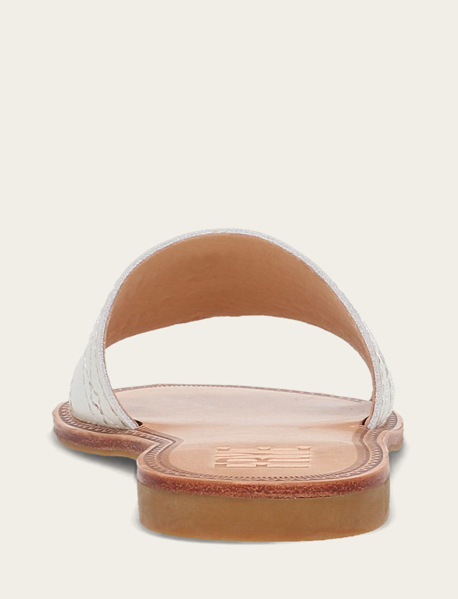 Women's White Ava Woodstock Slide Sandals - White