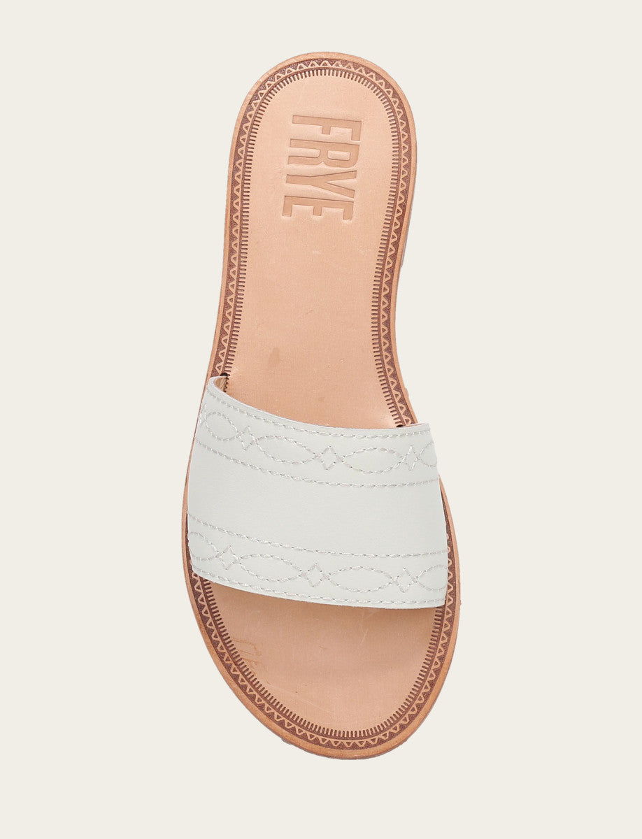 Women's White Ava Woodstock Slide Sandals - White