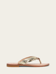 Women's Gold Mirror Ava Fringe Sandals - Gold Mirror