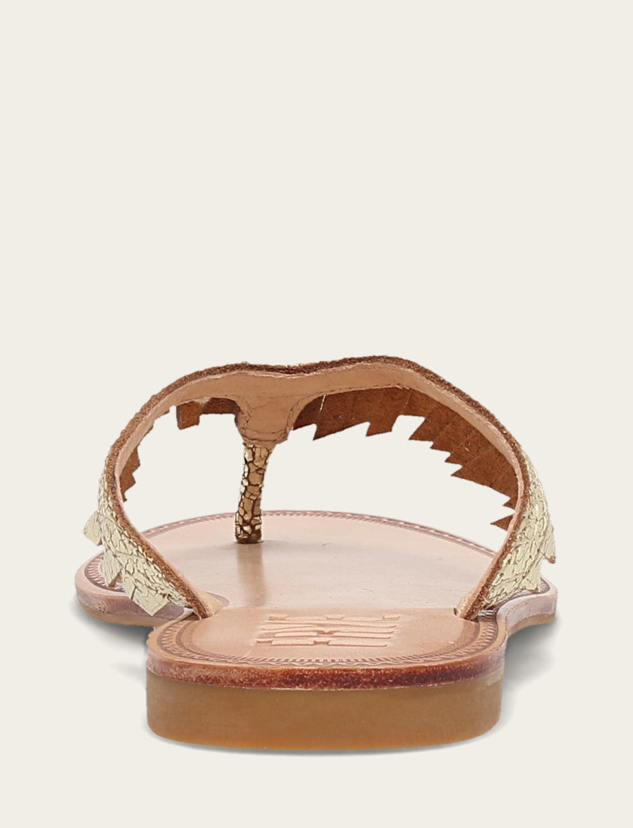 Women's Gold Mirror Ava Fringe Sandals - Gold Mirror