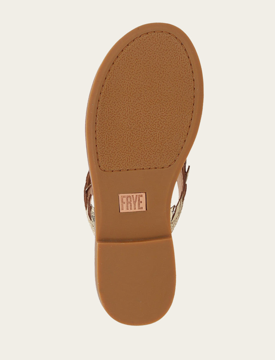 Women's Gold Mirror Ava Fringe Sandals - Gold Mirror