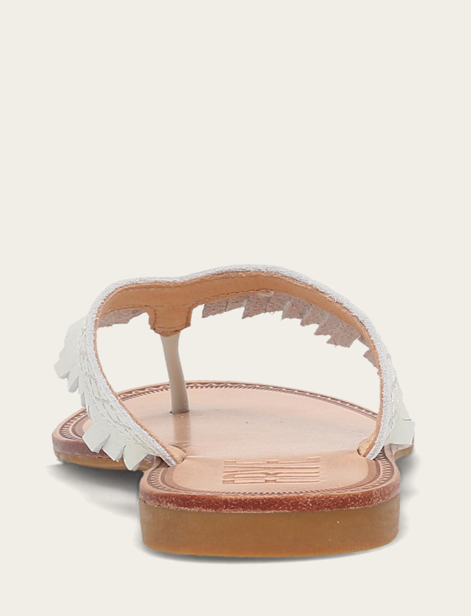 Women's White Ava Fringe Sandals - White