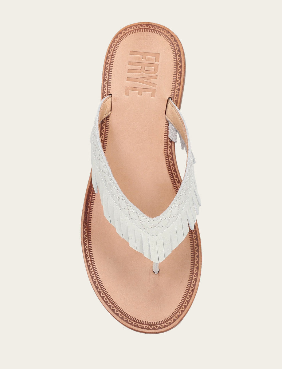 Women's White Ava Fringe Sandals - White