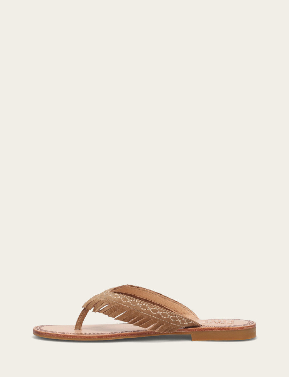 Women's Almond Ava Fringe Sandals - Almond
