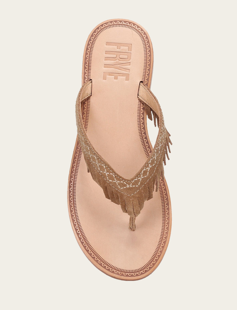 Women's Almond Ava Fringe Sandals - Almond