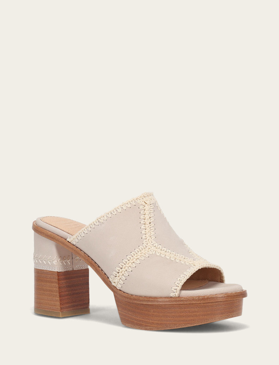 Women's Ivory Pipa Crochet Platform Sandals - Ivory
