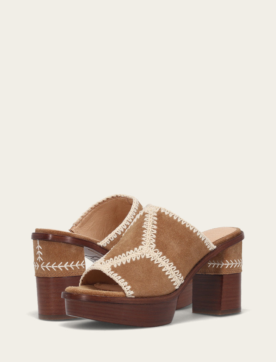 Women's Almond Pipa Crochet Platform Sandals - Almond