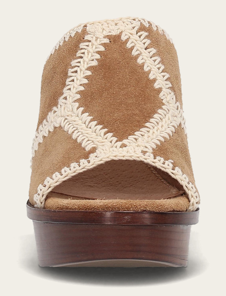 Women's Almond Pipa Crochet Platform Sandals - Almond