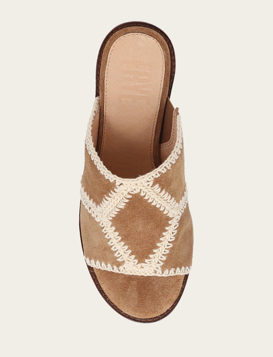 Women's Almond Pipa Crochet Platform Sandals - Almond
