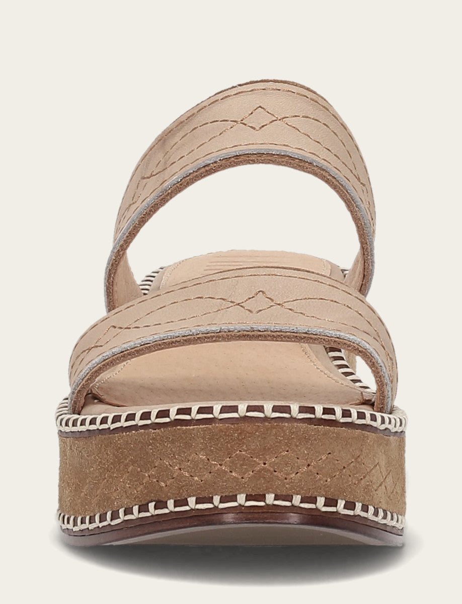 Women's Almond Joy Woodstock 2 Band Platform Slide Sandals - Natural/ Almond
