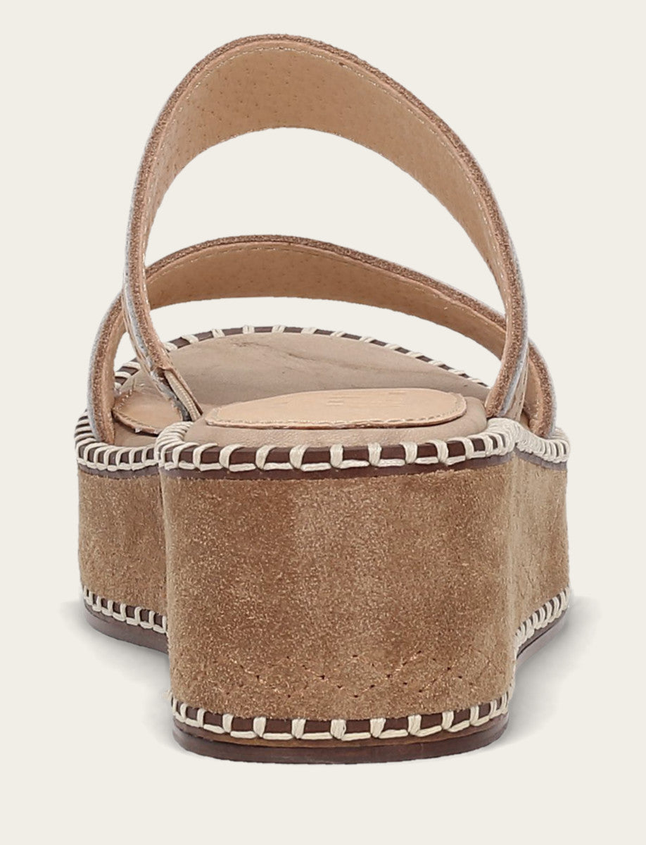 Women's Almond Joy Woodstock 2 Band Platform Slide Sandals - Natural/ Almond
