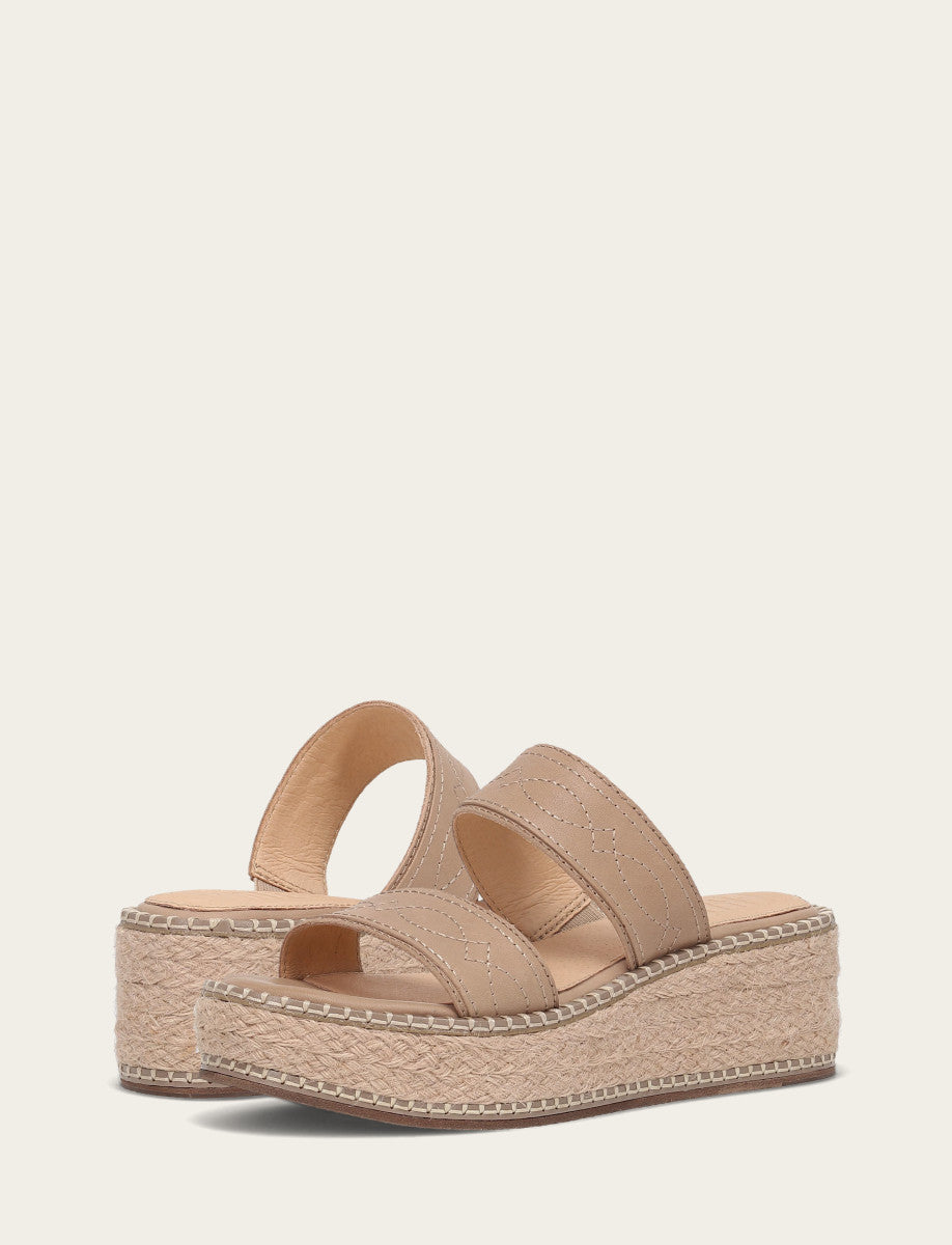 Women's Clay Joy Woodstock 2 Band Platform Slide Sandals - Clay
