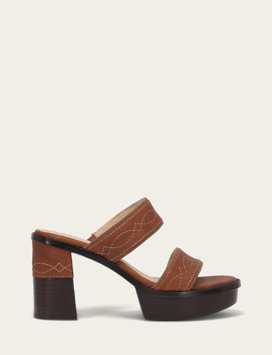 Women's Saddle Pipa Woodstock 2 Band Platform Sandals - Saddle