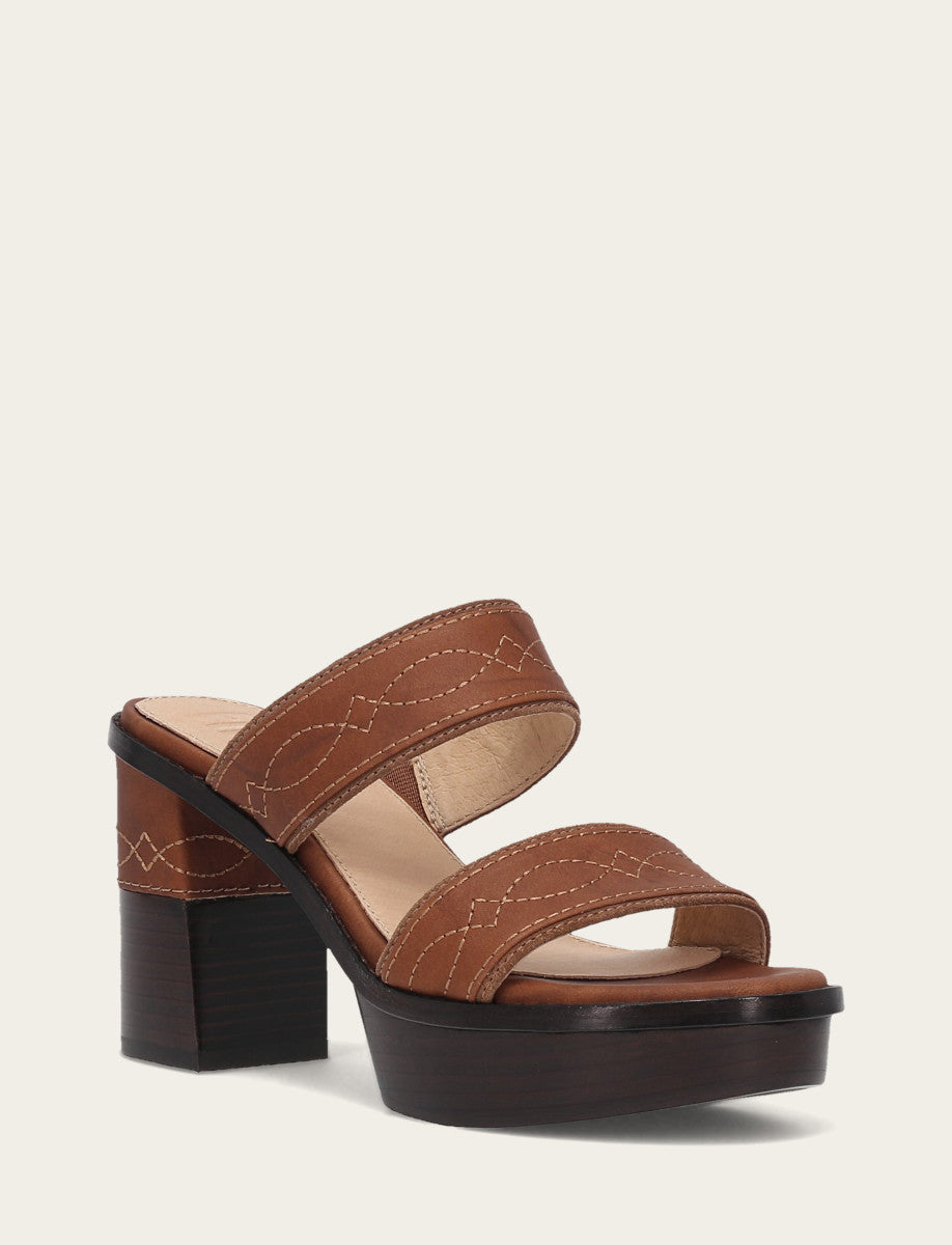 Women's Saddle Pipa Woodstock 2 Band Platform Sandals - Saddle