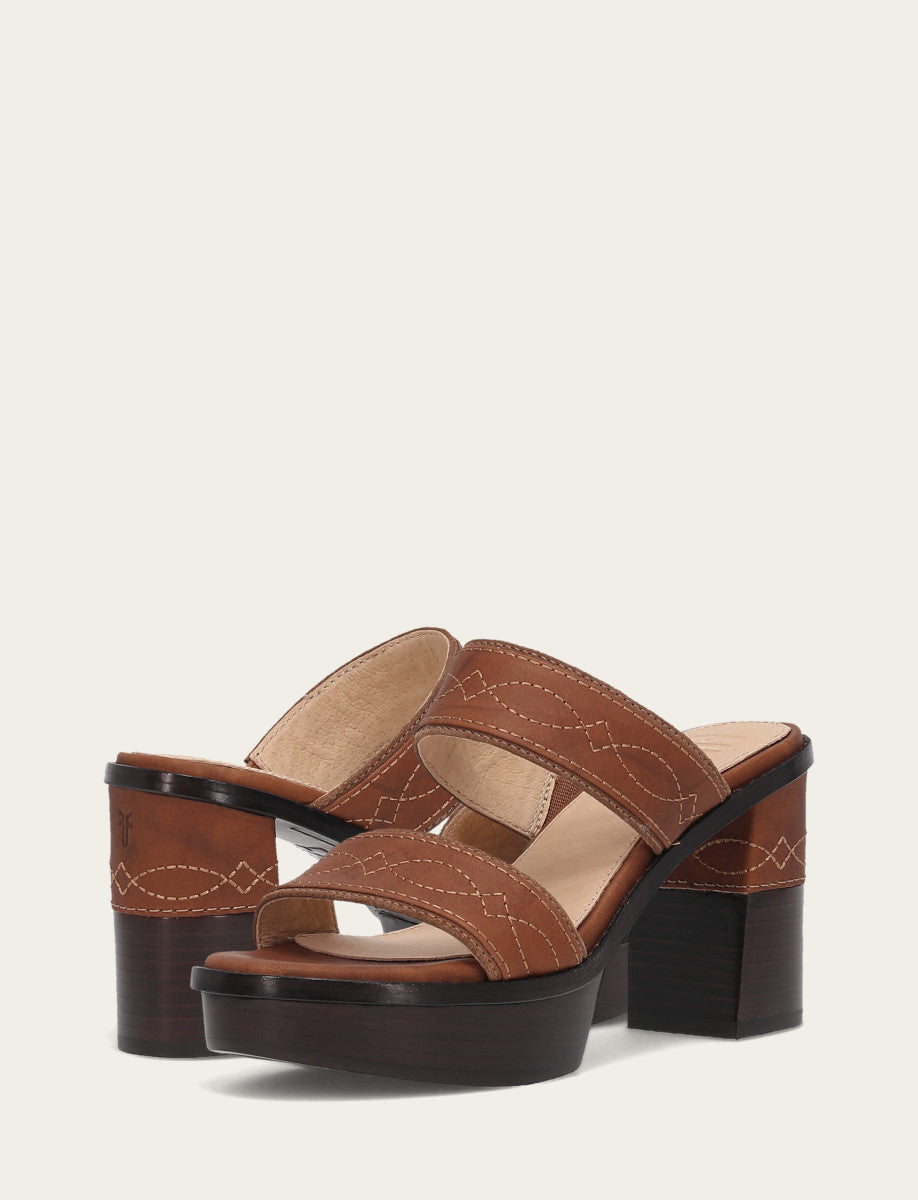 Women's Saddle Pipa Woodstock 2 Band Platform Sandals - Saddle