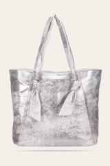 Women's Nora Knotted Tote Bag - Cream Metallic