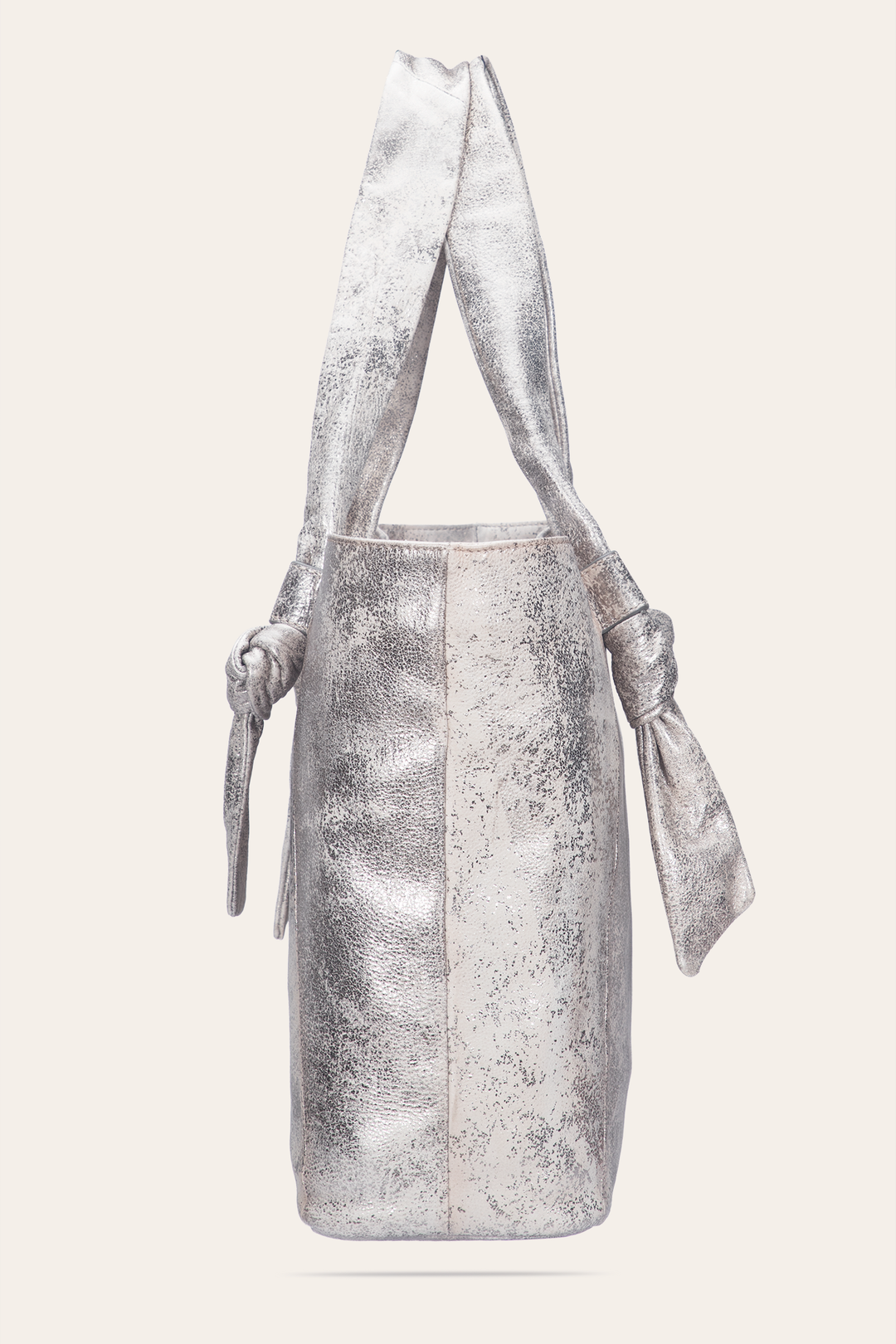 Women's Nora Knotted Tote Bag - Cream Metallic