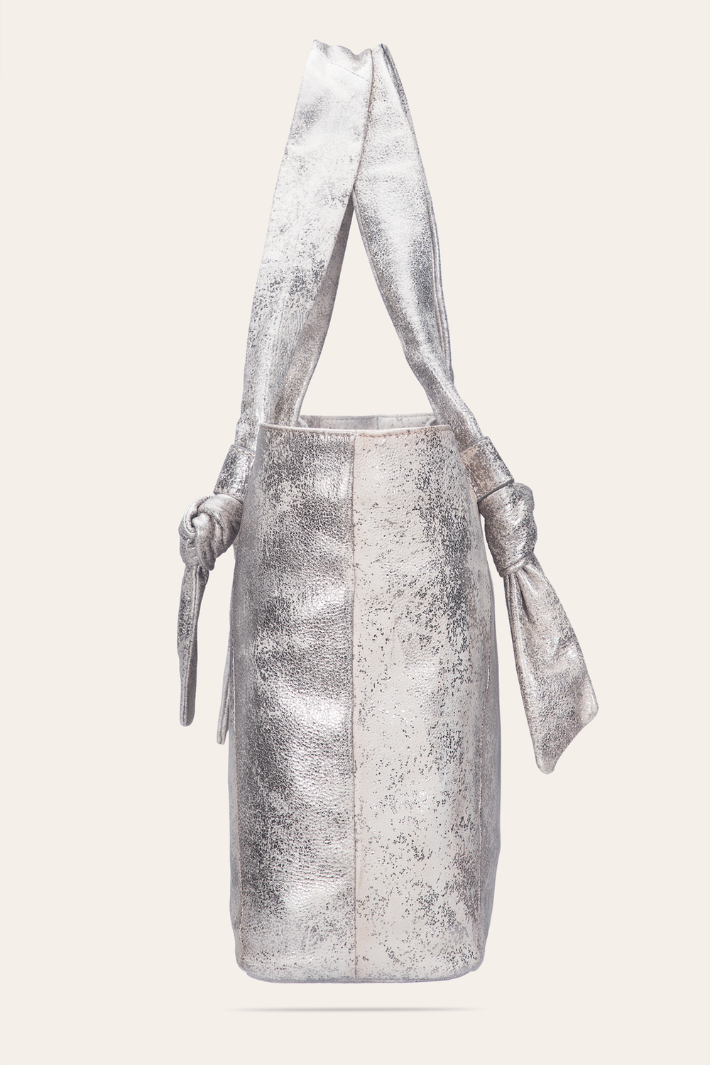 Women's Nora Knotted Tote Bag - Cream Metallic
